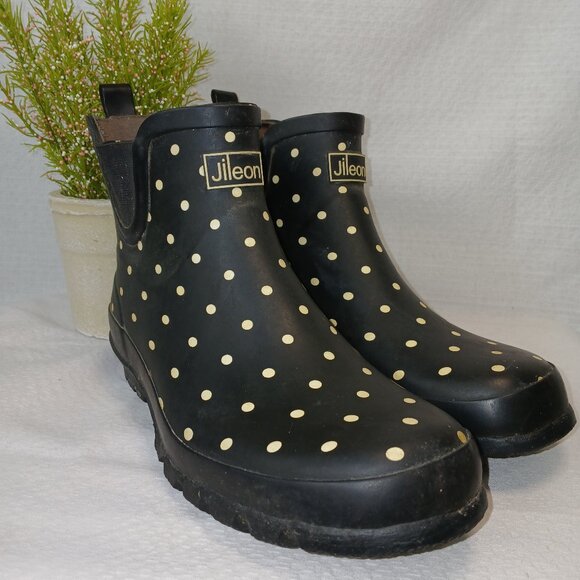WOMENS   JILEON ANKLE HEIGHT WATERPROOF RUBBER RAIN BOOTS, SIZE 9 - Picture 1 of 7